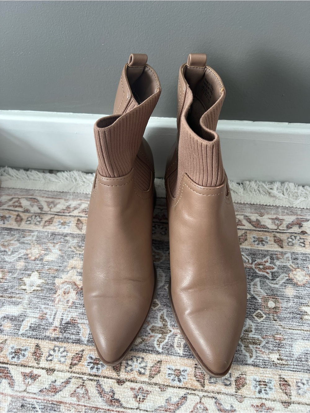 Call It Spring Women's Pointed Ankle Booties in Taupe